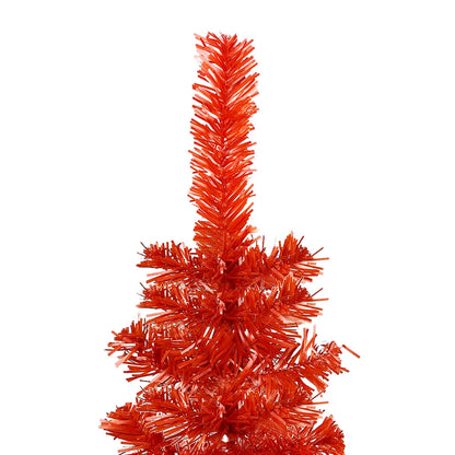 Berkfield Slim Christmas Tree with LEDs&Ball Set Red 120 cm