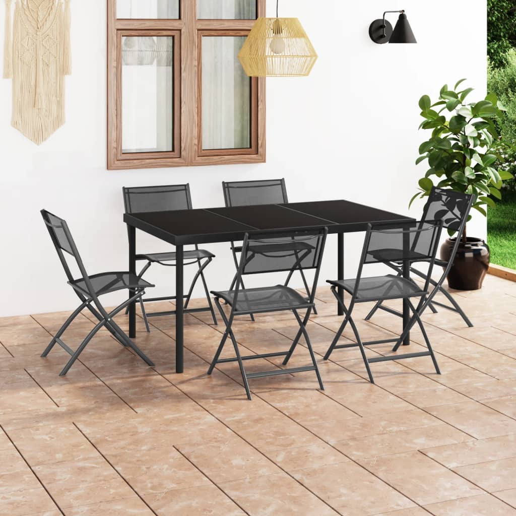 Berkfield 7 Piece Outdoor Dining Set Steel