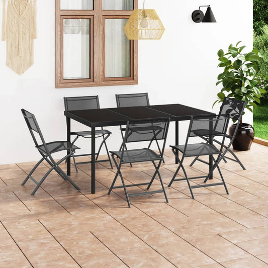 Berkfield 7 Piece Outdoor Dining Set Steel