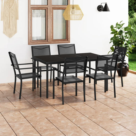 Berkfield 7 Piece Outdoor Dining Set Steel