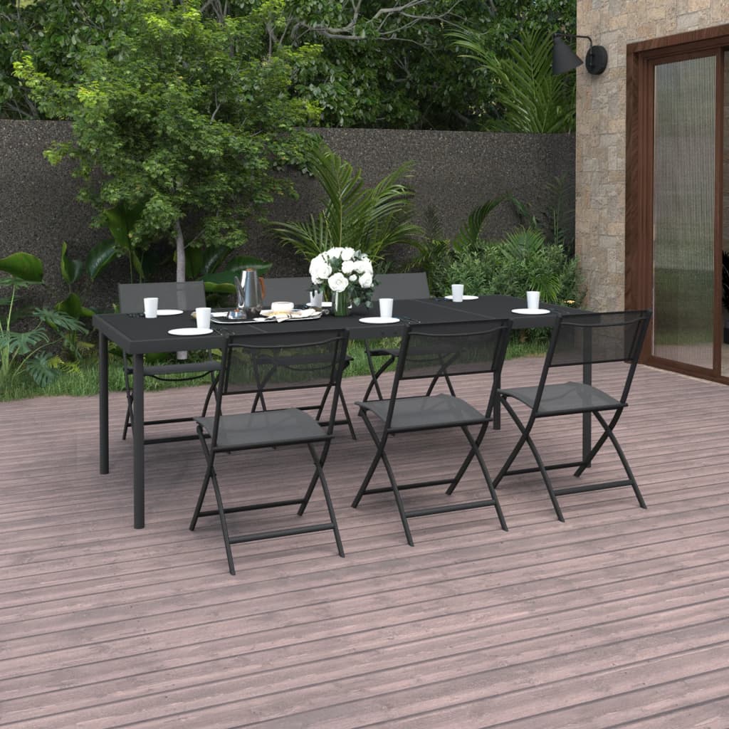 Berkfield 7 Piece Outdoor Dining Set Steel