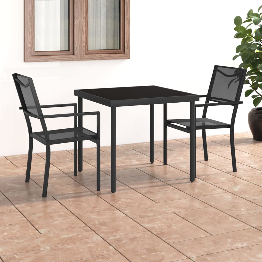 Berkfield 3 Piece Outdoor Dining Set Steel