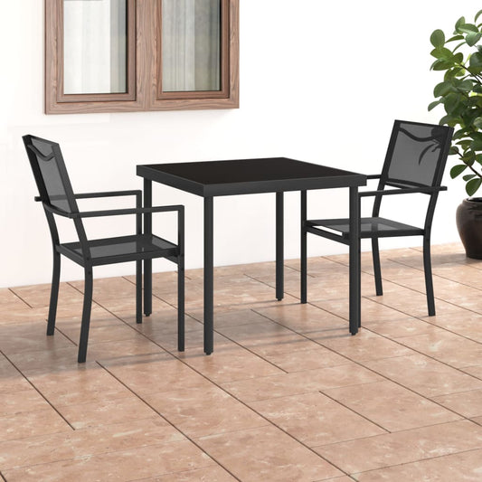 Berkfield 3 Piece Outdoor Dining Set Steel