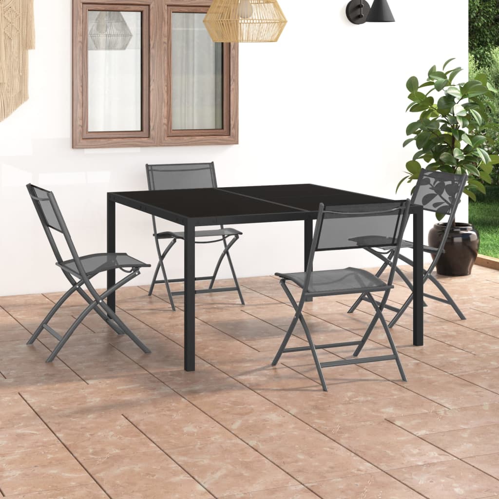 Berkfield 5 Piece Outdoor Dining Set Steel (313081+313099)