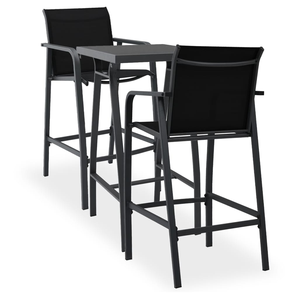 Berkfield 3 Piece Garden Bar Set Black