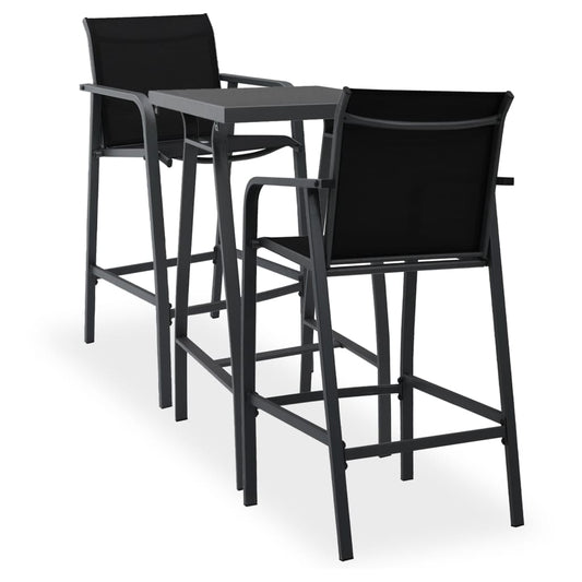 Berkfield 3 Piece Garden Bar Set Black