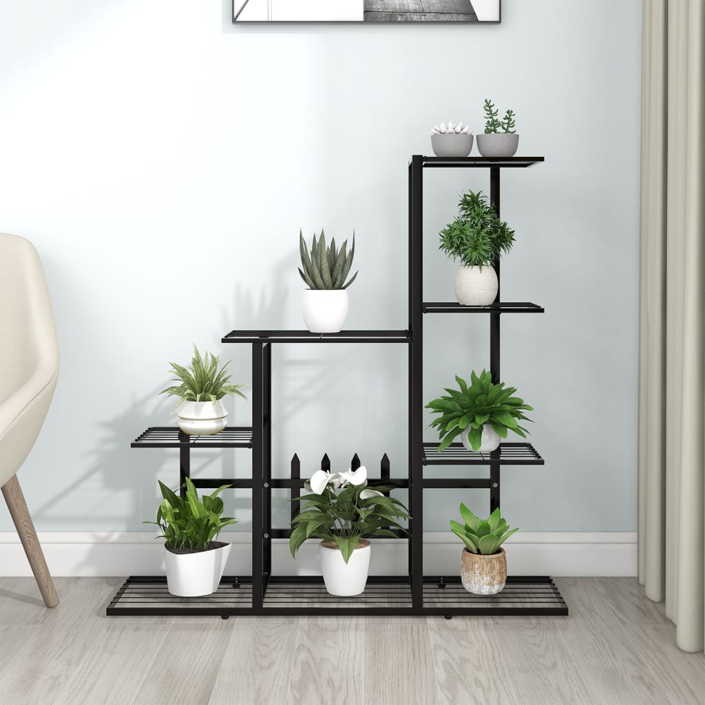 Berkfield Flower Stand 94.5x25x88 cm Black Metal