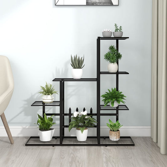 Berkfield Flower Stand 94.5x25x88 cm Black Metal