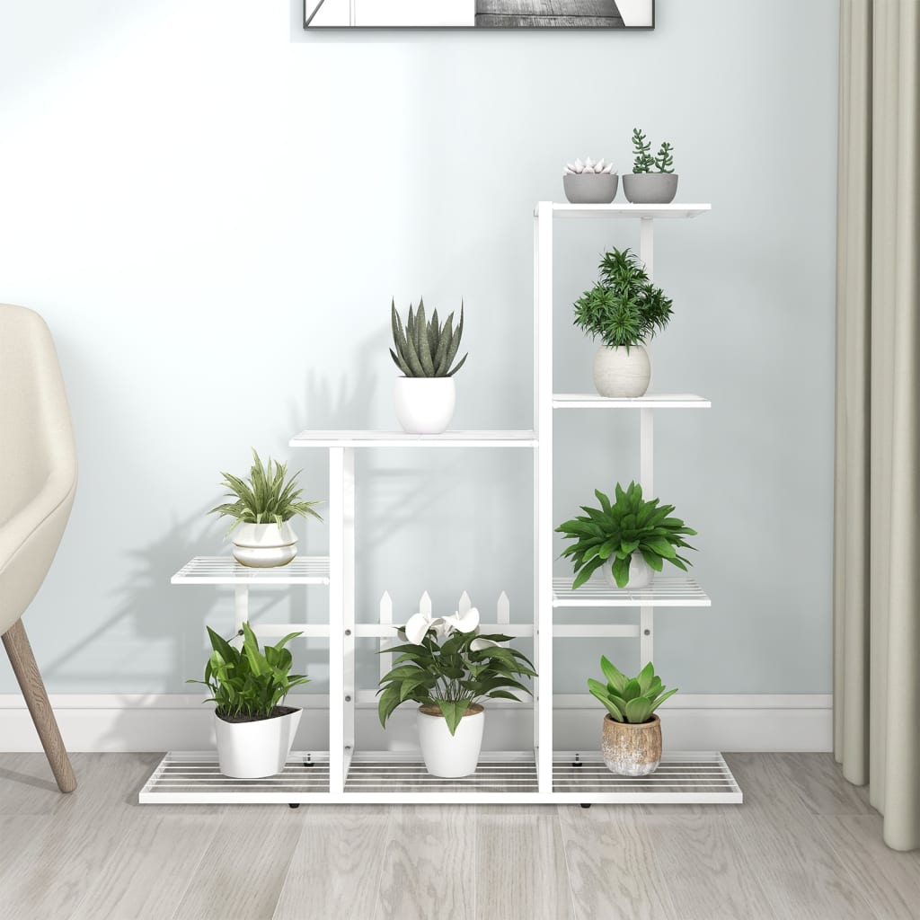 Berkfield Flower Stand 94.5x25x88 cm White Metal