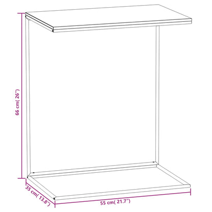 Berkfield Side Table Black 55x35x66 cm Engineered Wood