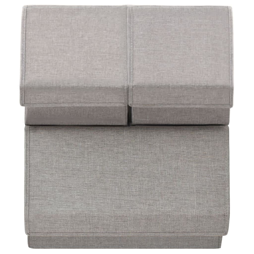 Berkfield Stackable Storage Box Set of 3 Pieces Fabric Grey