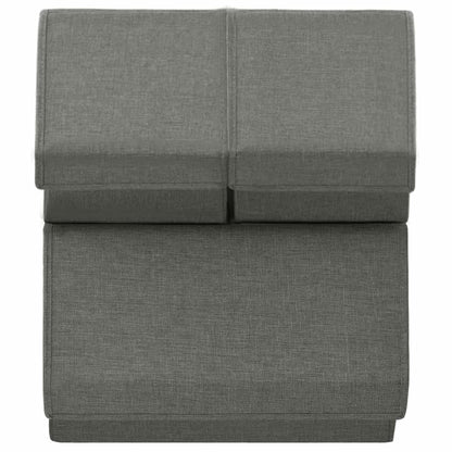 Berkfield Stackable Storage Box Set of 3 Pieces Fabric Anthracite