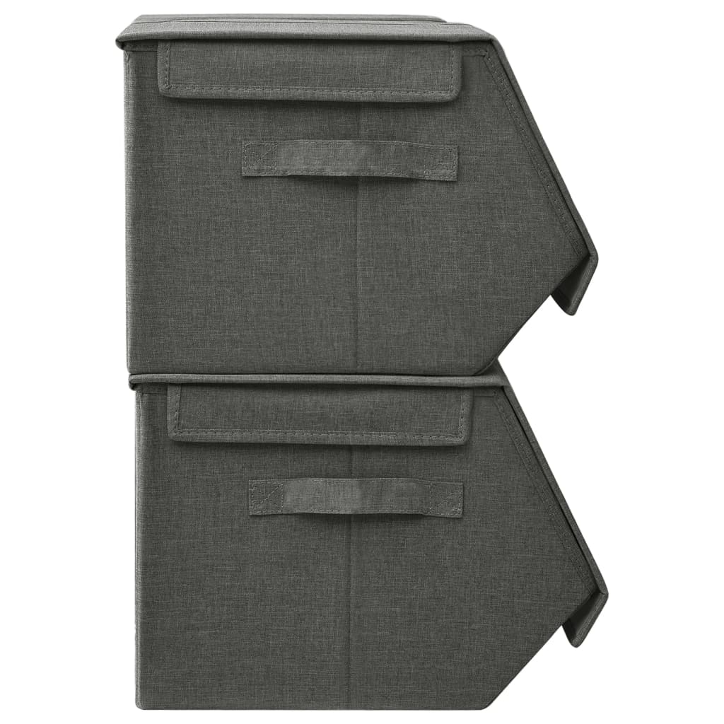 Berkfield Stackable Storage Box Set of 3 Pieces Fabric Anthracite