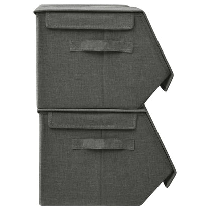 Berkfield Stackable Storage Box Set of 3 Pieces Fabric Anthracite