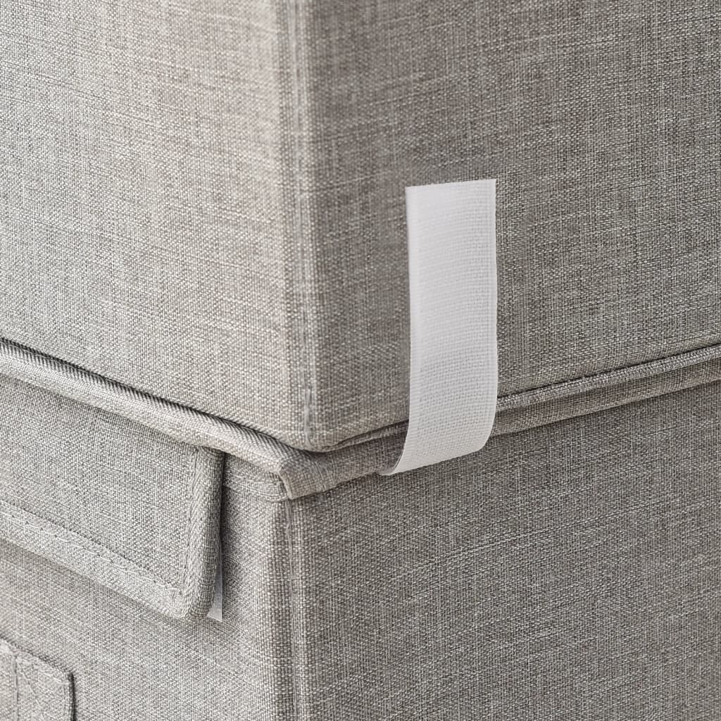 Berkfield Stackable Storage Box Set of 4 Pieces Fabric Grey