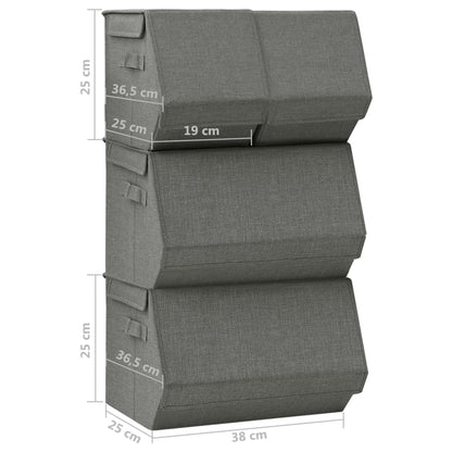 Berkfield Stackable Storage Box Set of 4 Pieces Fabric Anthracite