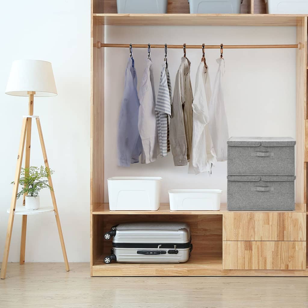 Berkfield Storage Boxes 2 pcs Fabric 50x30x25 cm Grey