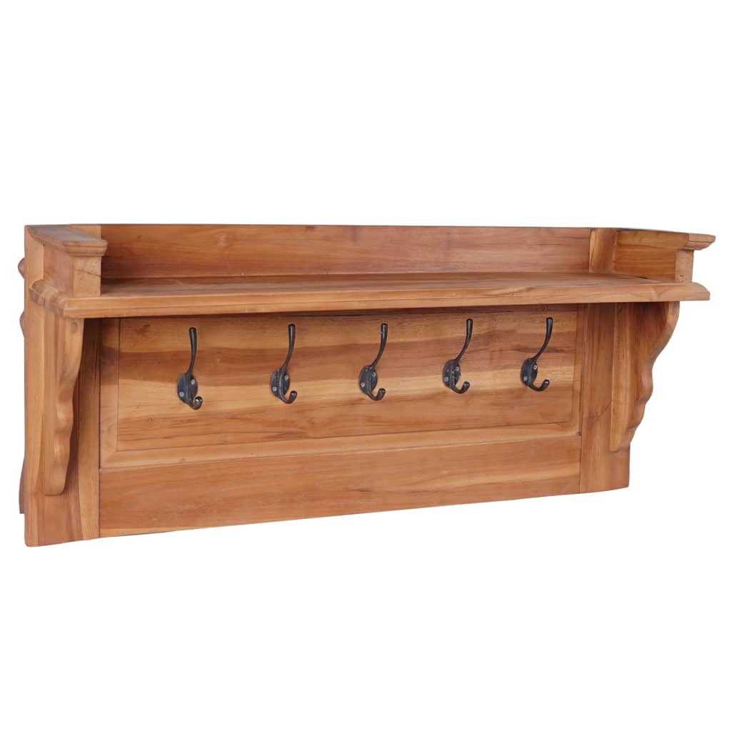 Berkfield Wall Mounted Coat Rack 80x16.5x35 cm Solid Teak Wood