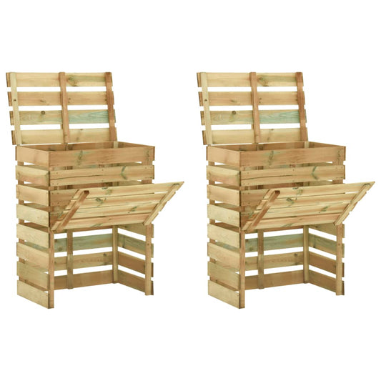 Berkfield Slatted Garden Composter 2pcs 80x50x100 cm Impregnated Pinewood