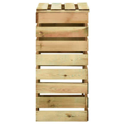 Berkfield Slatted Garden Composter 3pcs 80x50x100 cm Impregnated Pinewood