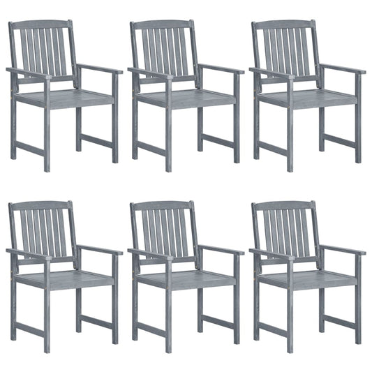 Berkfield Garden Chairs 6 pcs Solid Acacia Wood Grey