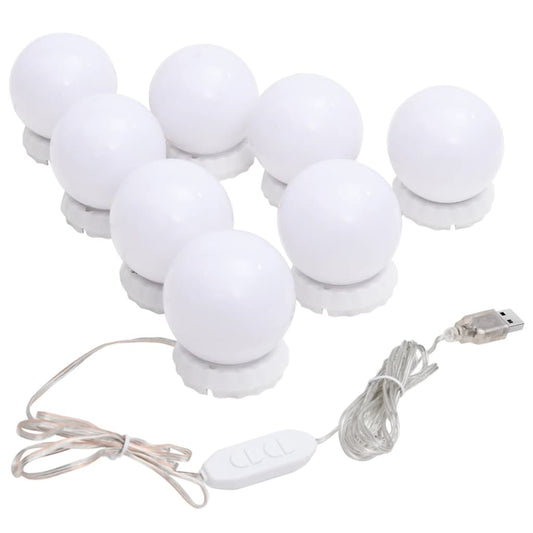 Berkfield Mirror Light with 8 LED Light Bulbs Warm White and Cold White
