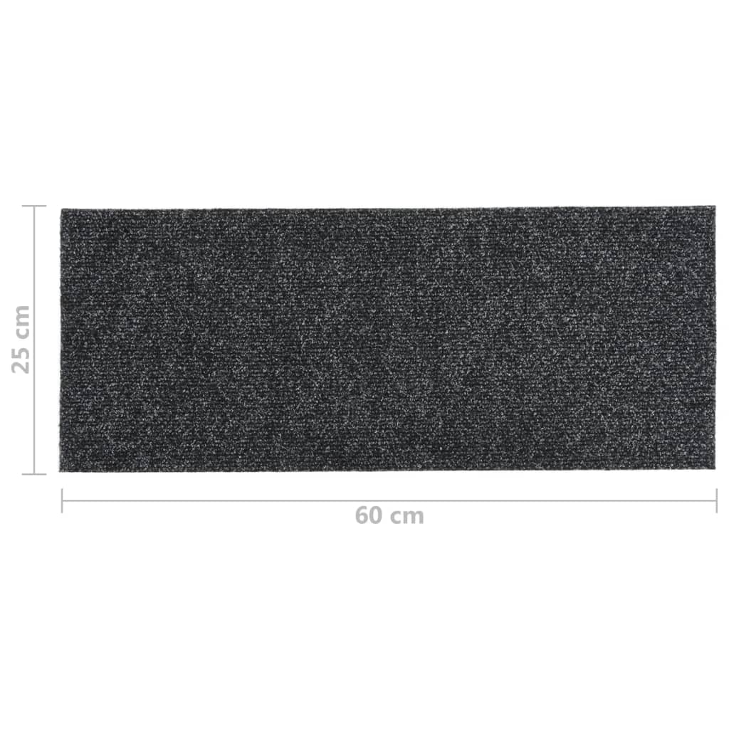 Berkfield Self-adhesive Stair Mats Rectangular 15 pcs 60x25 cm Grey