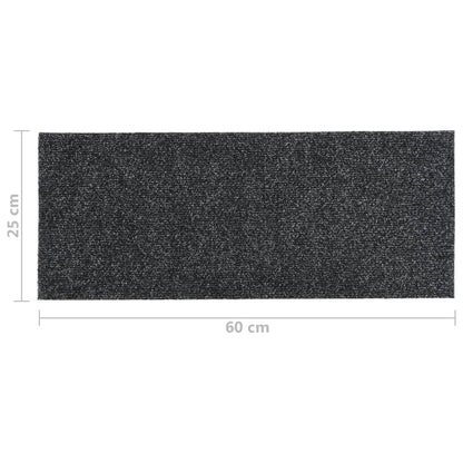 Berkfield Self-adhesive Stair Mats Rectangular 15 pcs 60x25 cm Grey