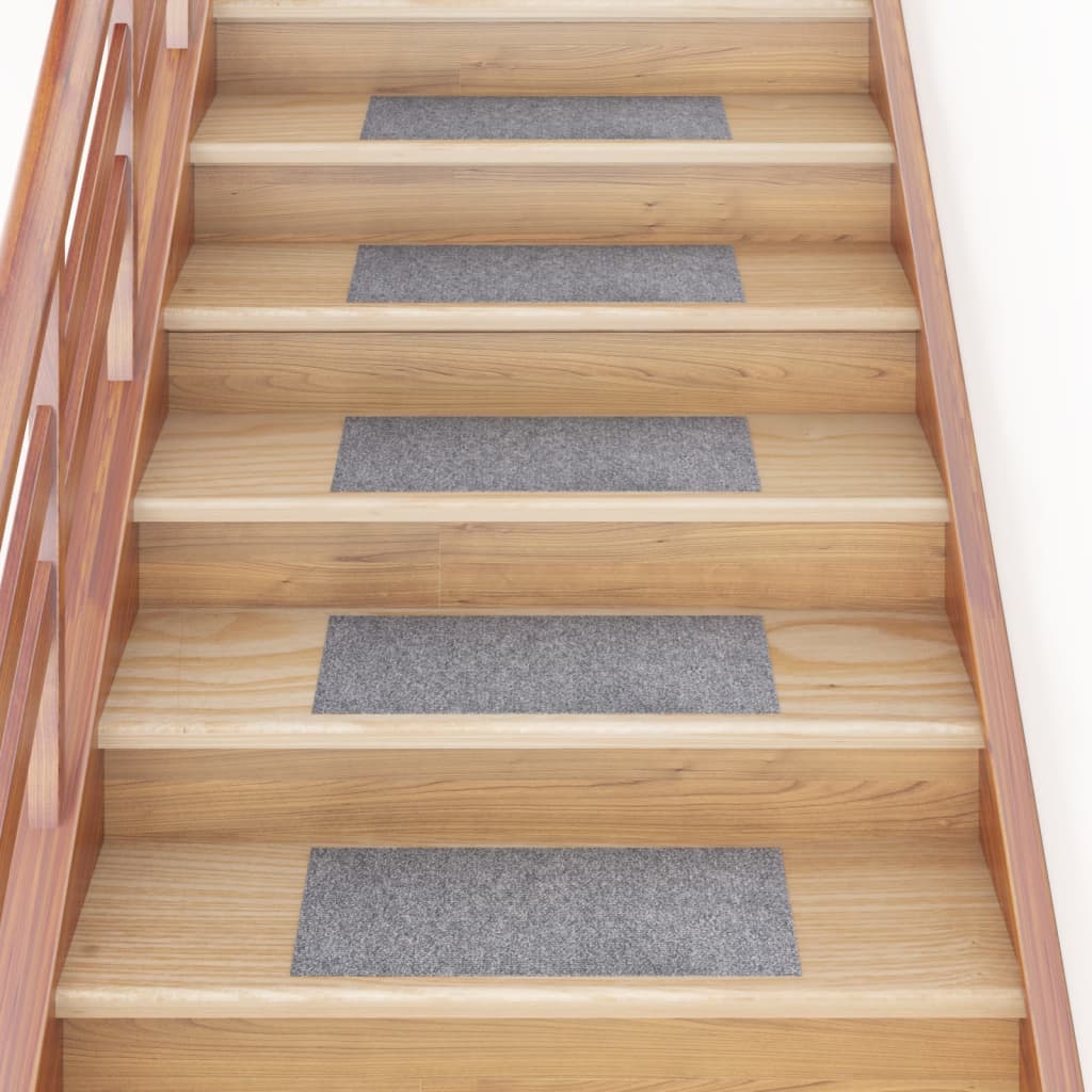 Berkfield Self-adhesive Stair Mats Rectangular 15 pcs 60x25 cm Light Grey