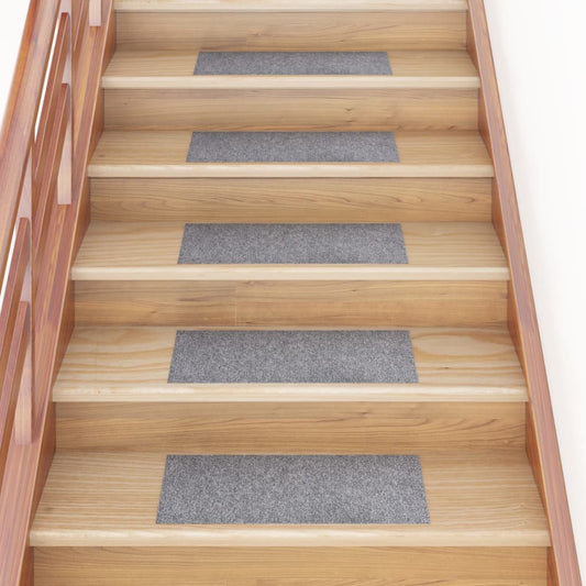 Berkfield Self-adhesive Stair Mats Rectangular 15 pcs 60x25 cm Light Grey