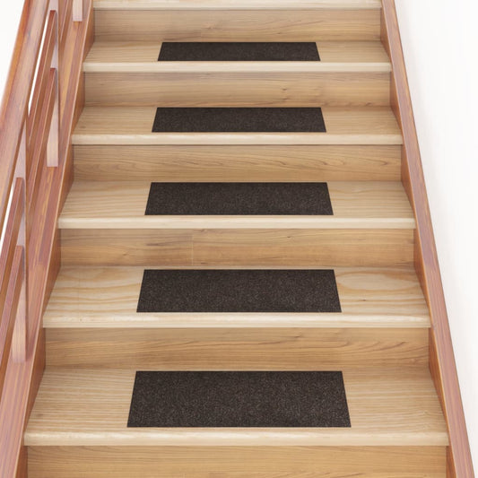 Berkfield Self-adhesive Stair Mats Rectangular 15 pcs 60x25 cm Dark Brown