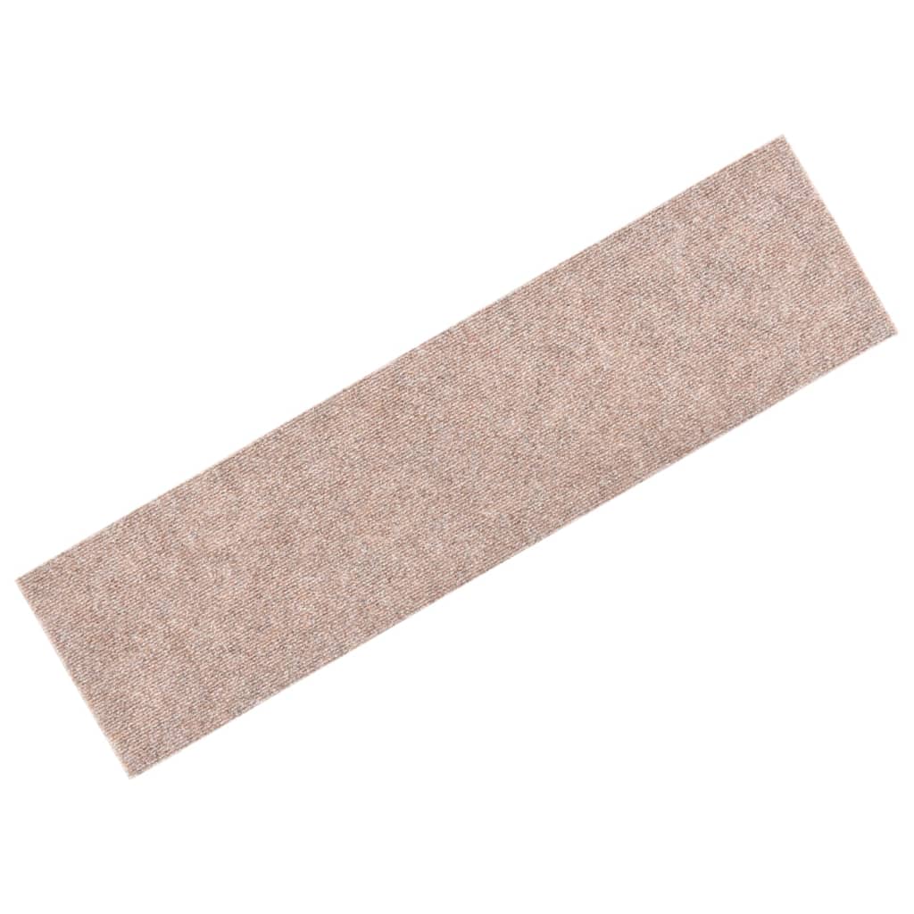 Berkfield Self-adhesive Stair Mats Rectangular 15 pcs 76x20 cm Light Brown