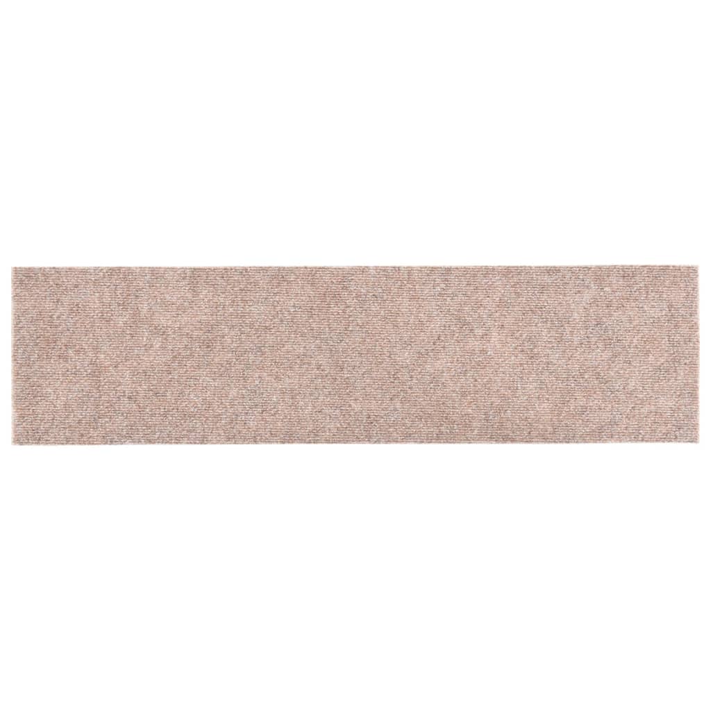 Berkfield Self-adhesive Stair Mats Rectangular 15 pcs 76x20 cm Light Brown