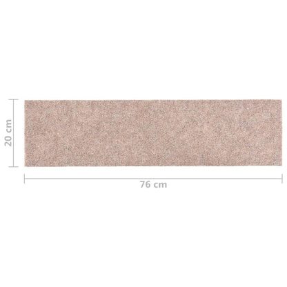 Berkfield Self-adhesive Stair Mats Rectangular 15 pcs 76x20 cm Light Brown