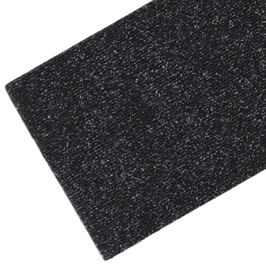 Berkfield Self-adhesive Stair Mats Rectangular 15 pcs 76x20 cm Black