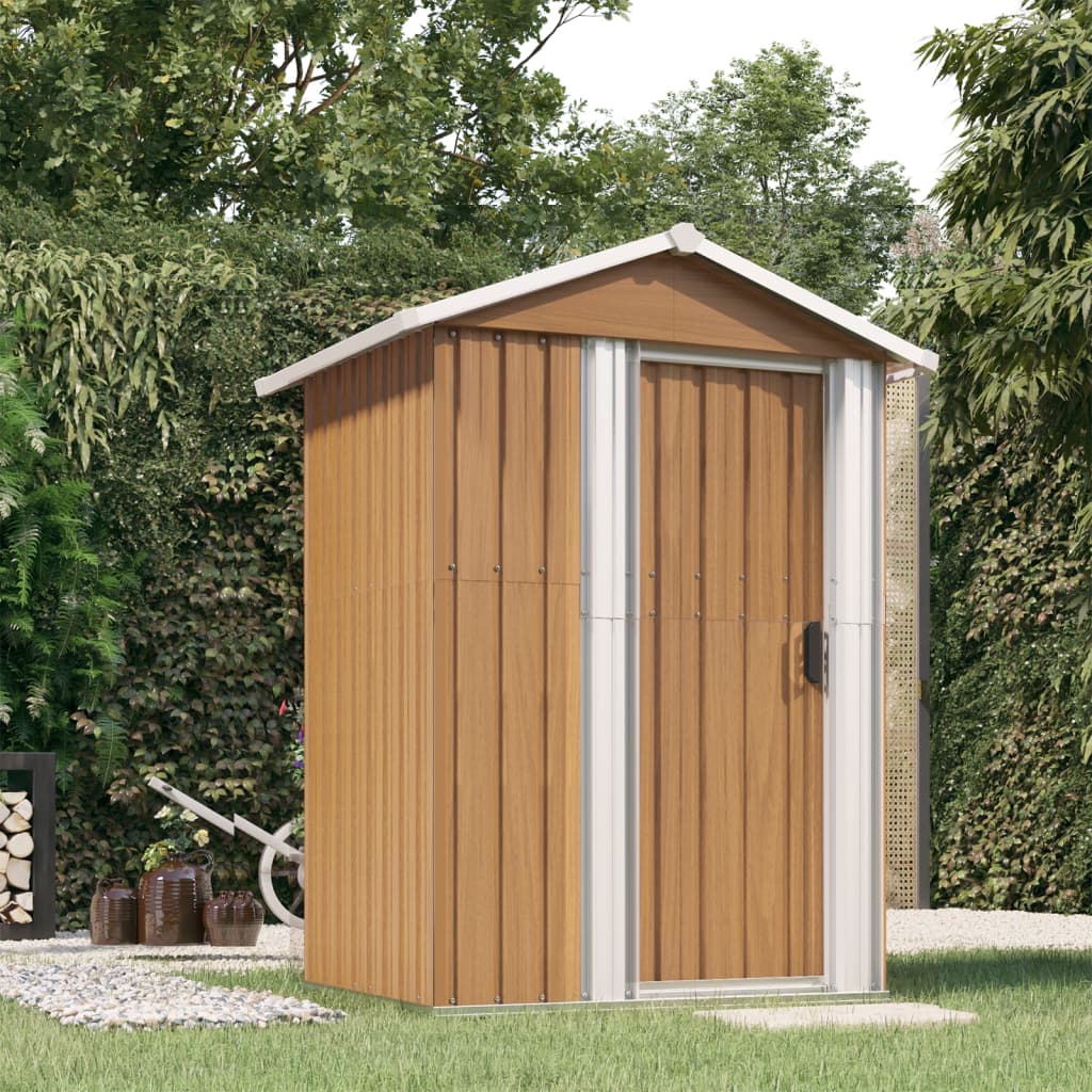 Berkfield Garden Shed Brown 126x97.5x177 cm Galvanised Steel