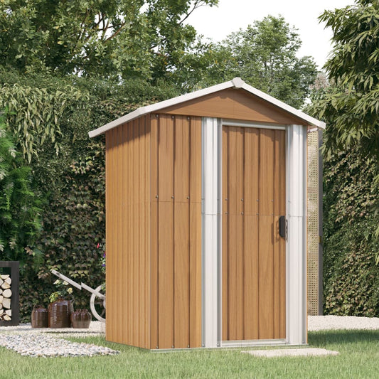 Berkfield Garden Shed Brown 126x97.5x177 cm Galvanised Steel