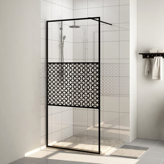 Berkfield Walk-in Shower Wall with Clear ESG Glass 100x195 cm Black