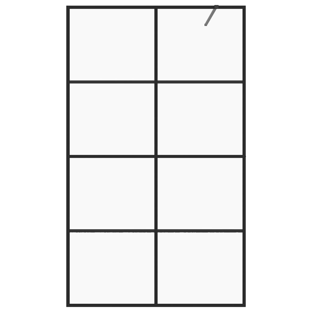 Berkfield Walk-in Shower Wall with Clear ESG Glass 115x195 cm Black