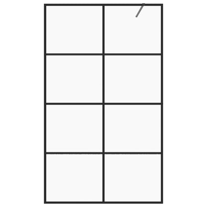 Berkfield Walk-in Shower Wall with Clear ESG Glass 115x195 cm Black