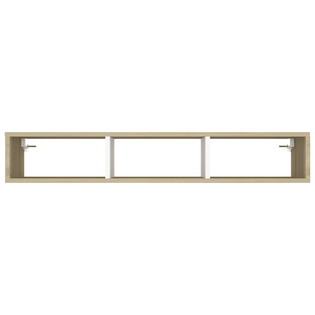 Berkfield Wall Shelf Cabinet White and Sonoma Oak 102x30x17cm Engineered Wood
