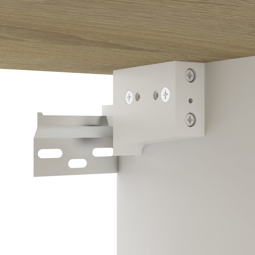 Berkfield Wall Shelf Cabinet White and Sonoma Oak 102x30x17cm Engineered Wood