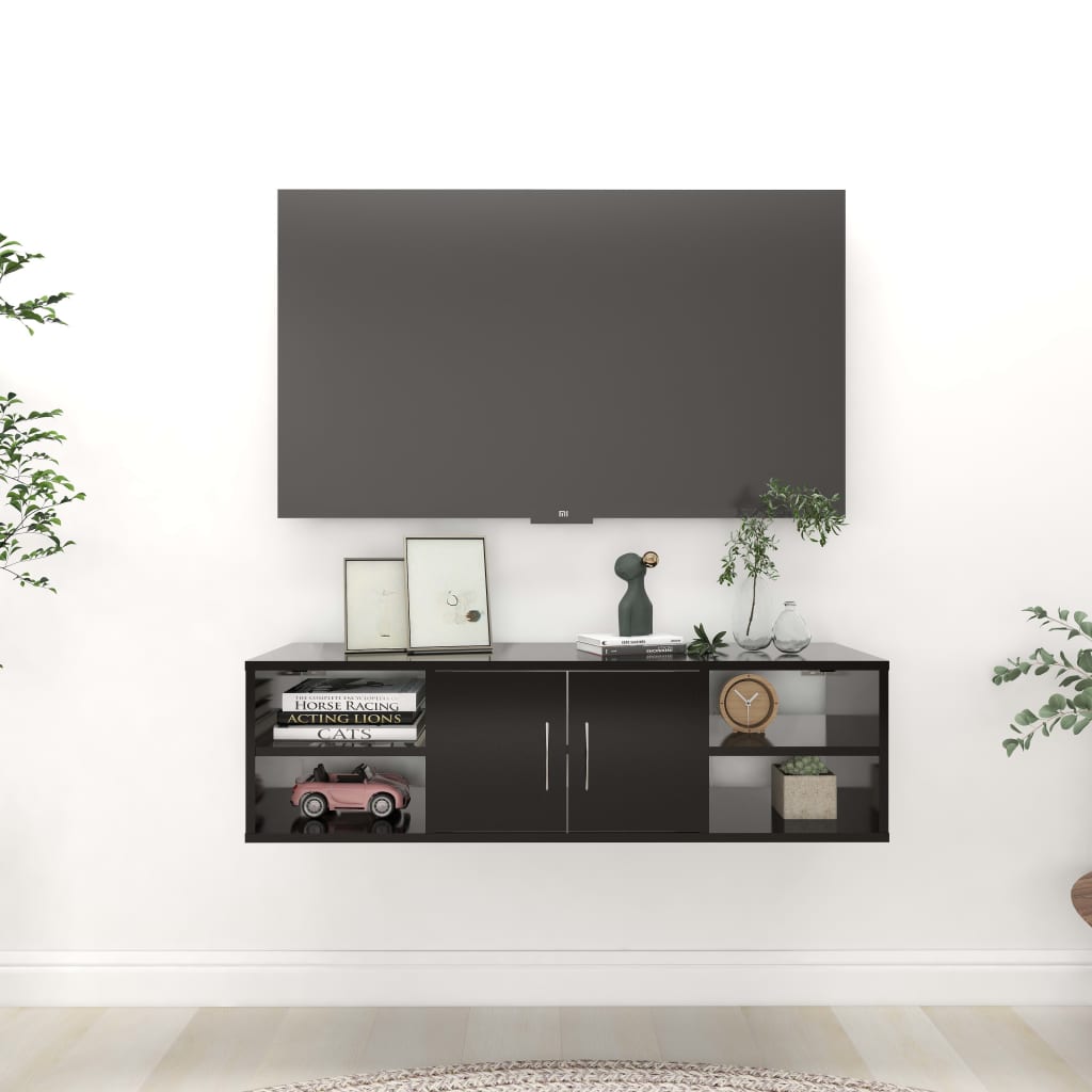 Berkfield Wall Shelf Black 102x30x29 cm Engineered Wood