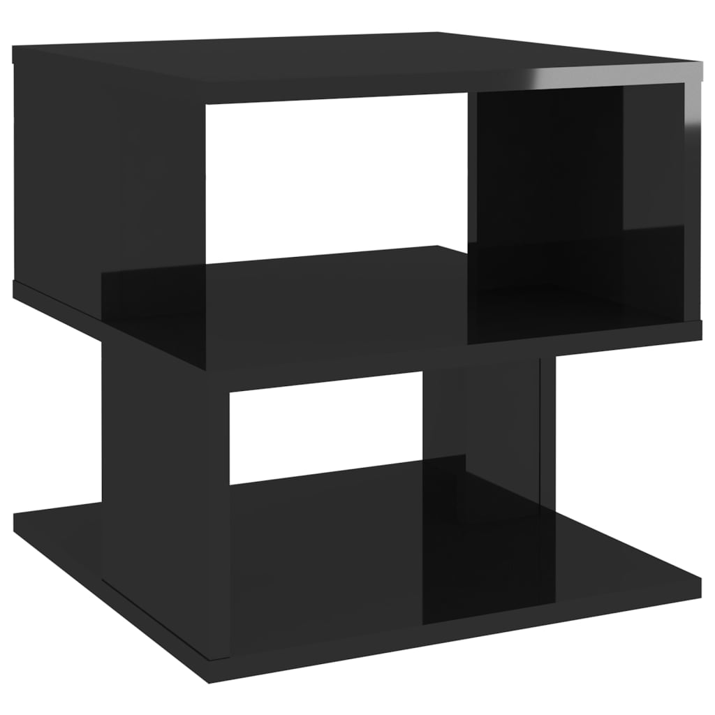 Berkfield Side Table High Gloss Black 40x40x40 cm Engineered Wood