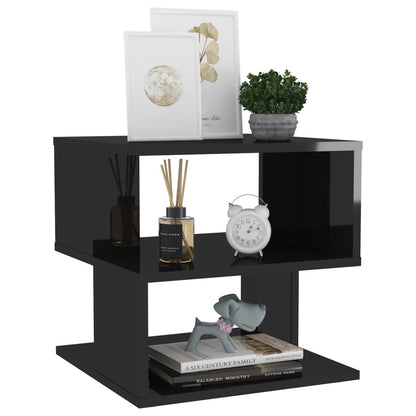 Berkfield Side Table High Gloss Black 40x40x40 cm Engineered Wood