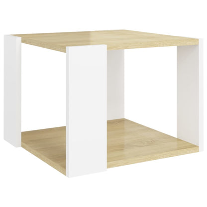 Berkfield Coffee Table Sonoma Oak and White 40x40x30 cm Engineered Wood