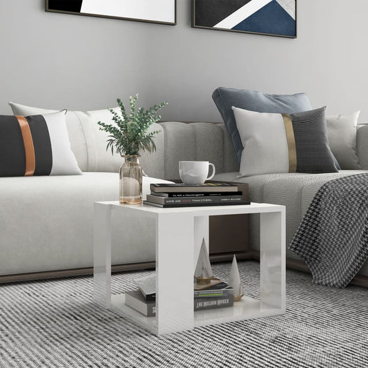 Berkfield Coffee Table High Gloss White 40x40x30 cm Engineered Wood