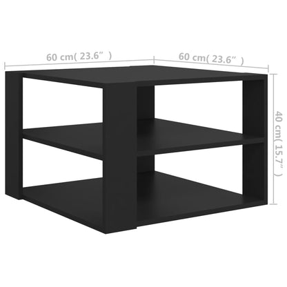 Berkfield Coffee Table Black 60x60x40 cm Engineered Wood