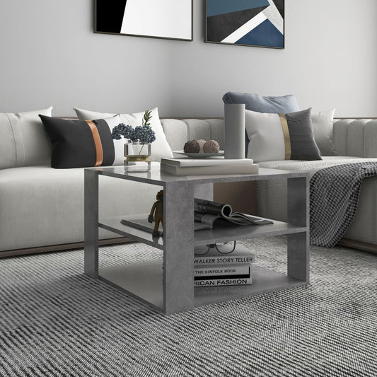 Berkfield Coffee Table Concrete Grey 60x60x40 cm Engineered Wood