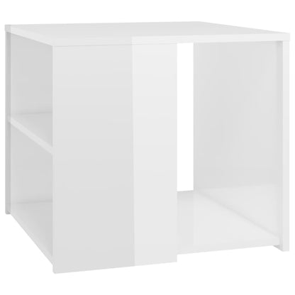 Berkfield Side Table High Gloss White 50x50x45 cm Engineered Wood